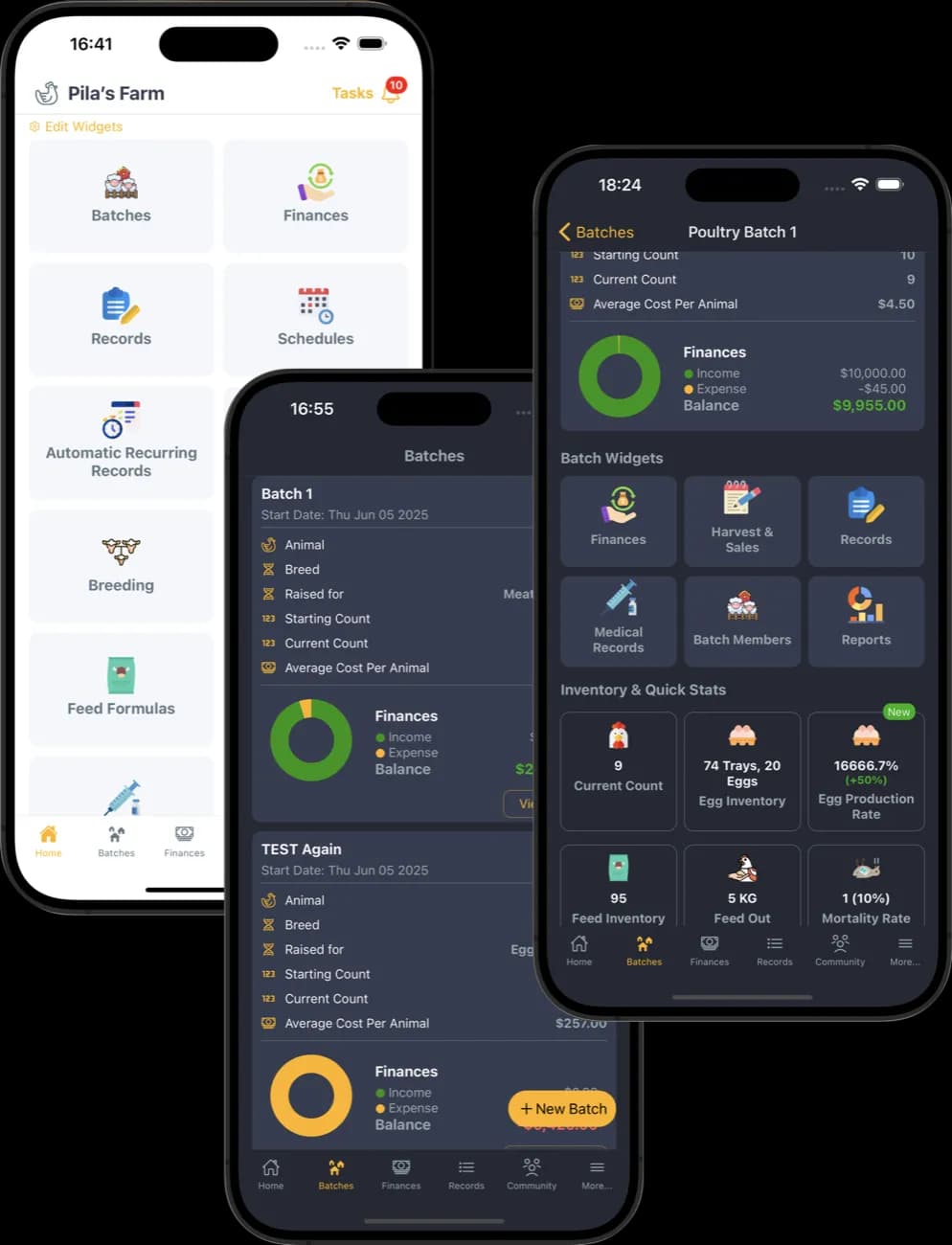 Livestock Manager App displayed on mobile phones